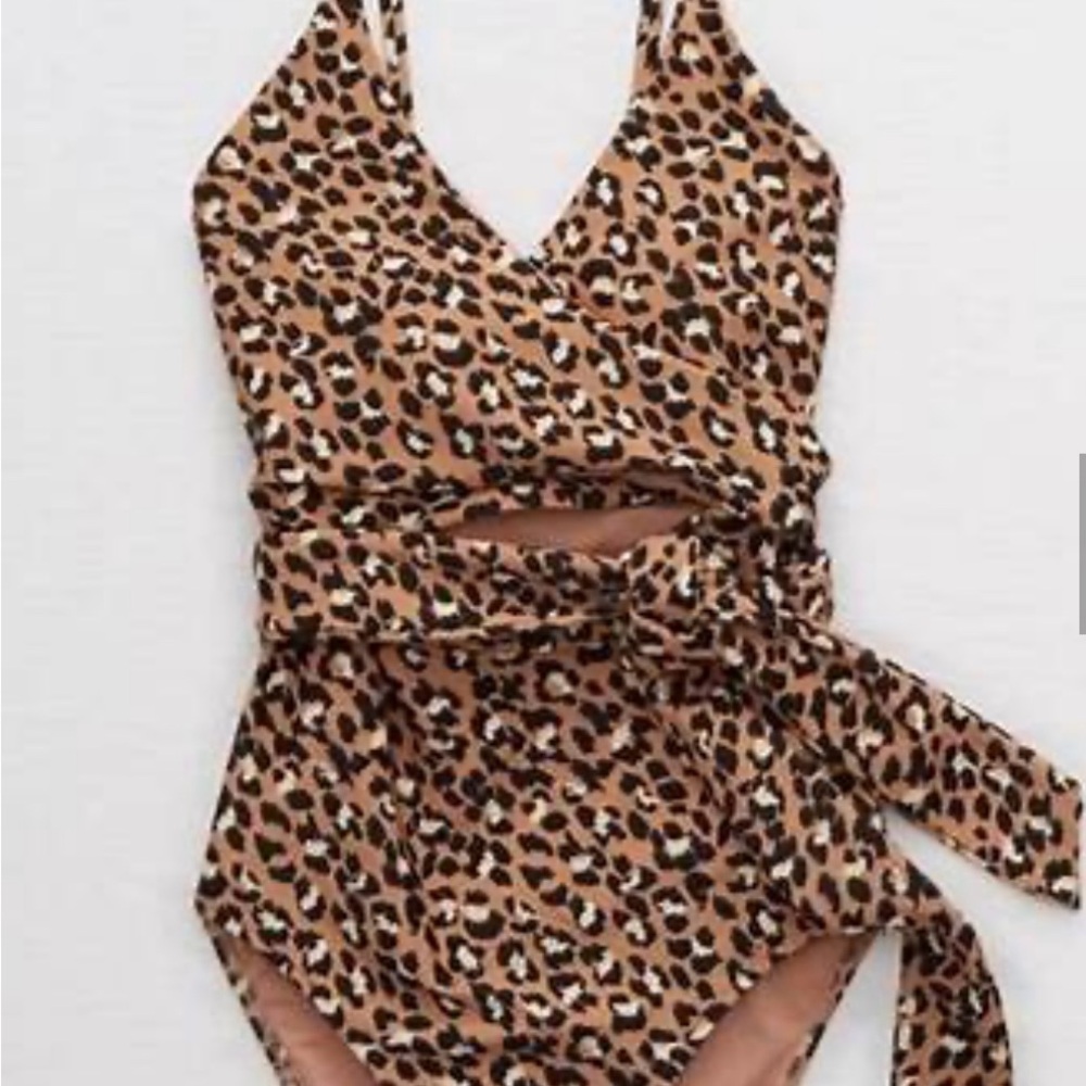 Aerie Leopard Print One Piece Swimsuit
